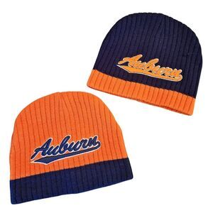 Auburn University Beanies Lot of 2 Knit Caps War Eagle Winter Sweater Hats NWOT